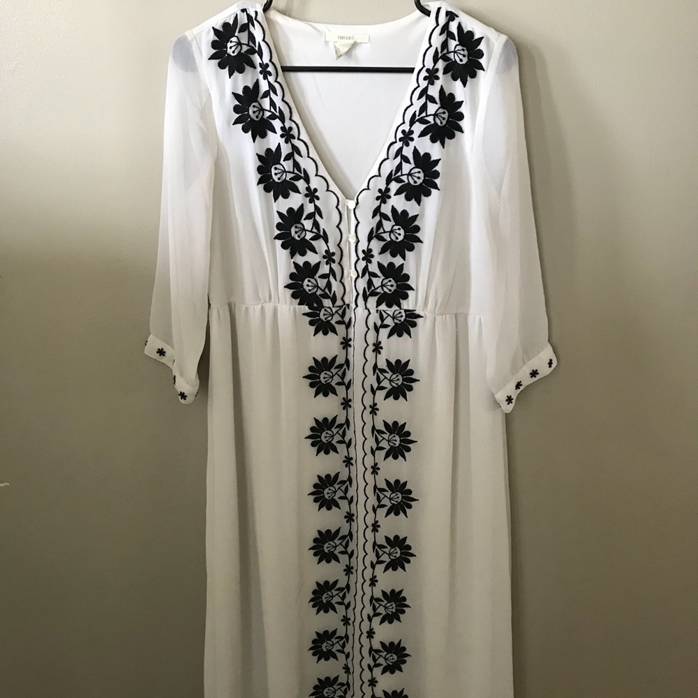 Forever 21 embroidered maxi dress